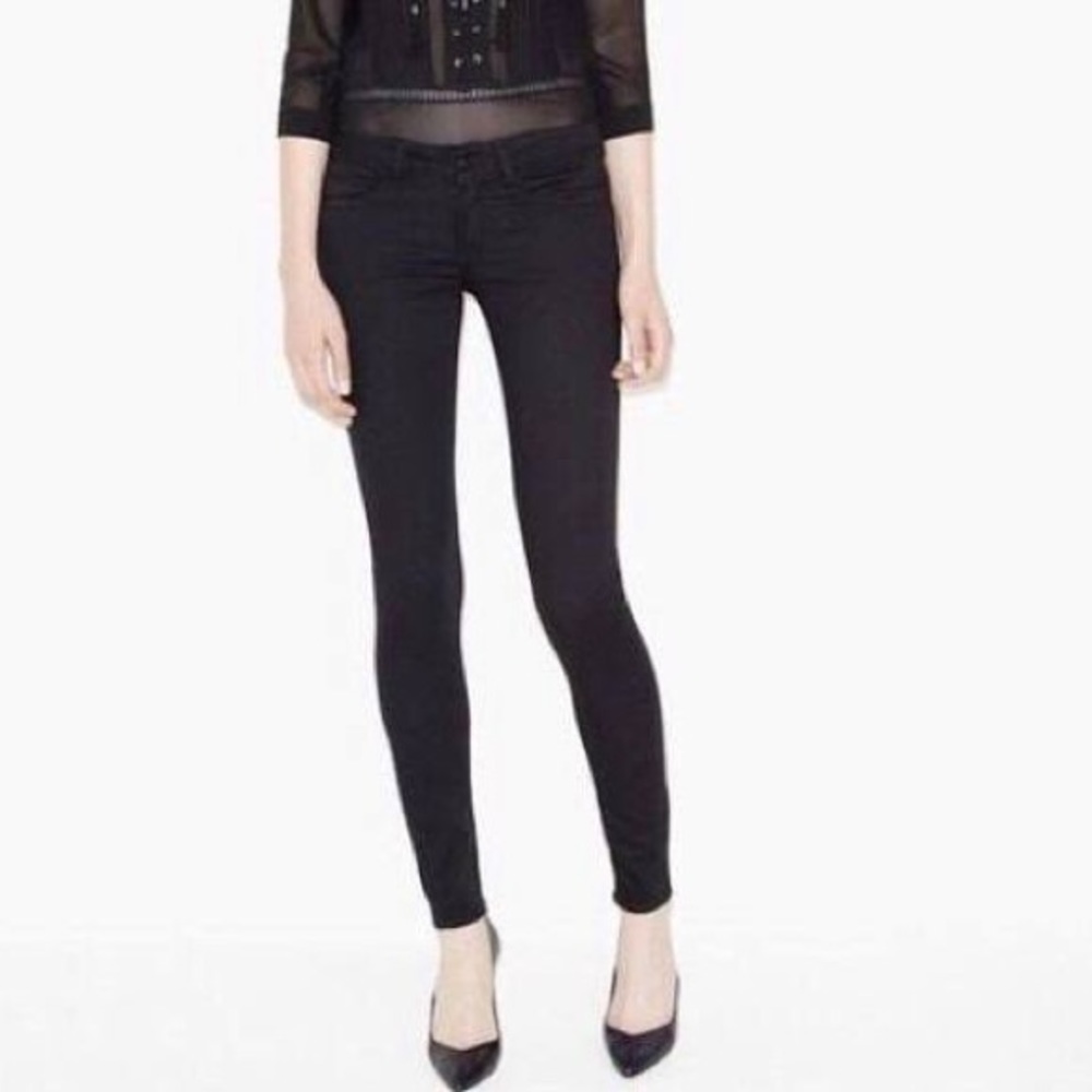NWT The Kooples black skinny oil finish jeans